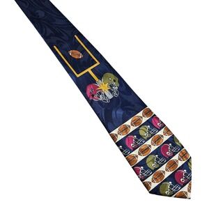 Renaissance Vintage Grandpa's Hand Made Silk Blend Football Helmet Goal Post Tie